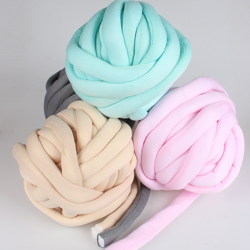 超粗灌芯棉冰岛毛线冰条线手工编织毯子猫线坐垫婴儿床布条毛线团