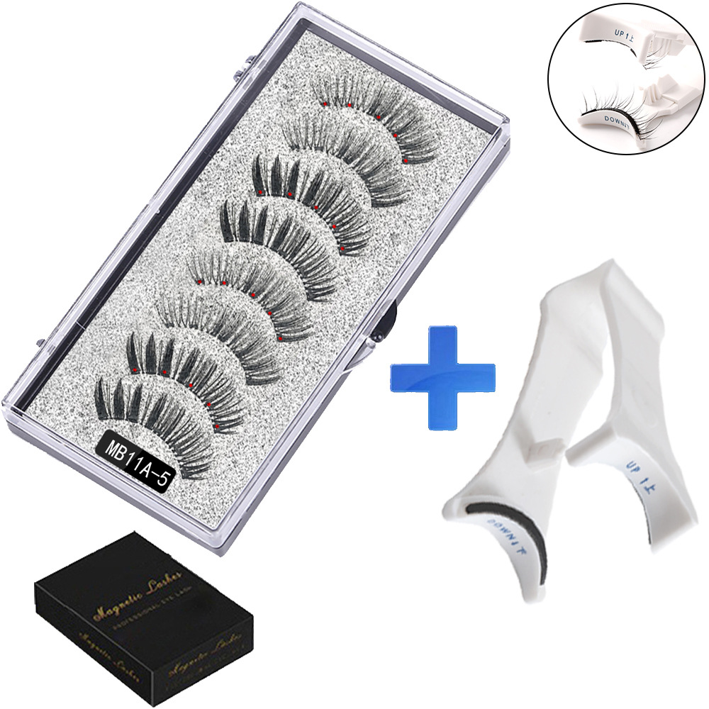 Pestañas postizas de succión magnética transfronteriza dos pares de pestañas cuánticas pestañas gruesas y delgadas al por mayor 5 pestañas magnéticas