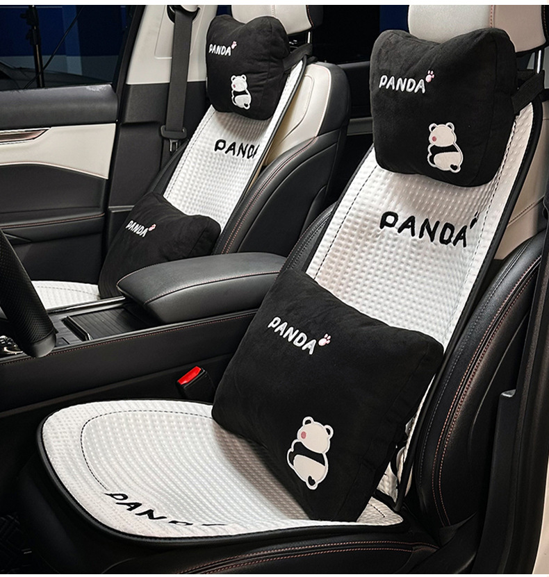 Lanyu Original Ice Silk Car Seat Cushion Cute Panda Comfortable Breathable Car Seat Cover Summer Car Seat Cushion