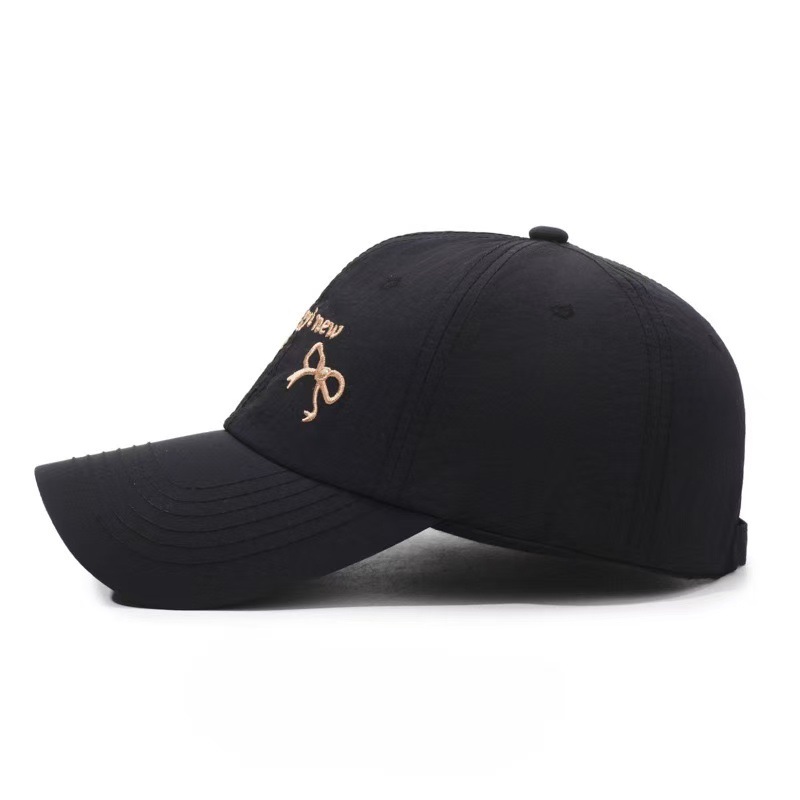 Quick-Dry Duckbill For Women Spring Summer Korean Style Casual Outdoor Sports Hat With Letter Bowknot Sun Protection_voghion.com