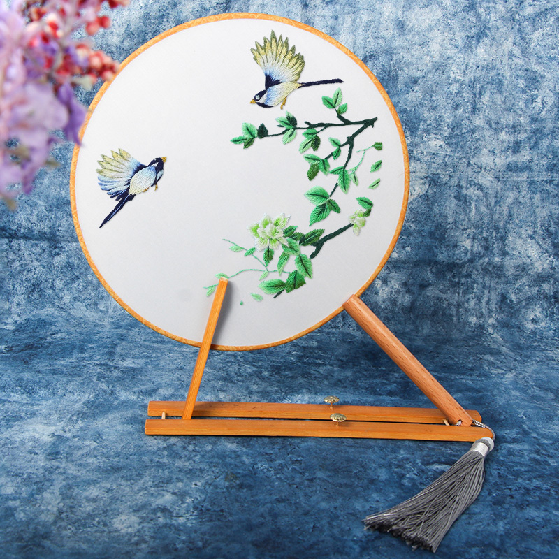 Bordado DIY auto bordado hecho a mano para principiantes Fan material de bordado paquete de bordado Su estilo antiguo Wang Zhi