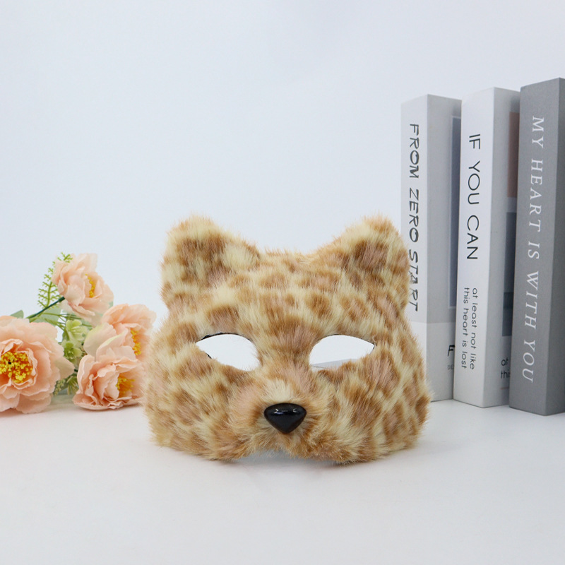 Ventas transfronterizas calientes nuevas peludos de Halloween máscaras de cara de gato máscaras de baile espectáculo de disfraz cos accesorios sexy