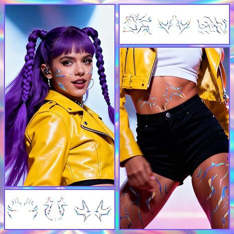 Rumia Kpop Girl Group Temporary Tattoos - 8 Full Body Set Rumia Pattern Laser Tattoo
