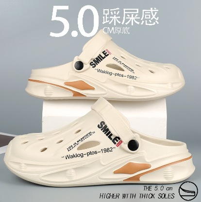 Baotou Dongdong zapatos de verano 2024 tendencia red antideslizante engrosado transpirable moda pareja de doble uso zapatos de playa para hombre