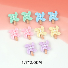 廠家批發卡通風車樹脂飾品配件DIY滴膠手工材料髮夾咕卡裝飾貼片