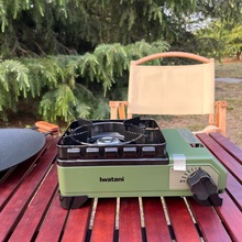 日本进口岩谷户外防风炉便携炉卡式炉烧烤大火力炉具黑武士