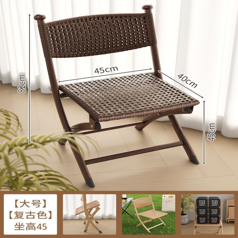 레트로 우드 대형 + 더블 레이어 고품질 등나무 + 손으로 짠