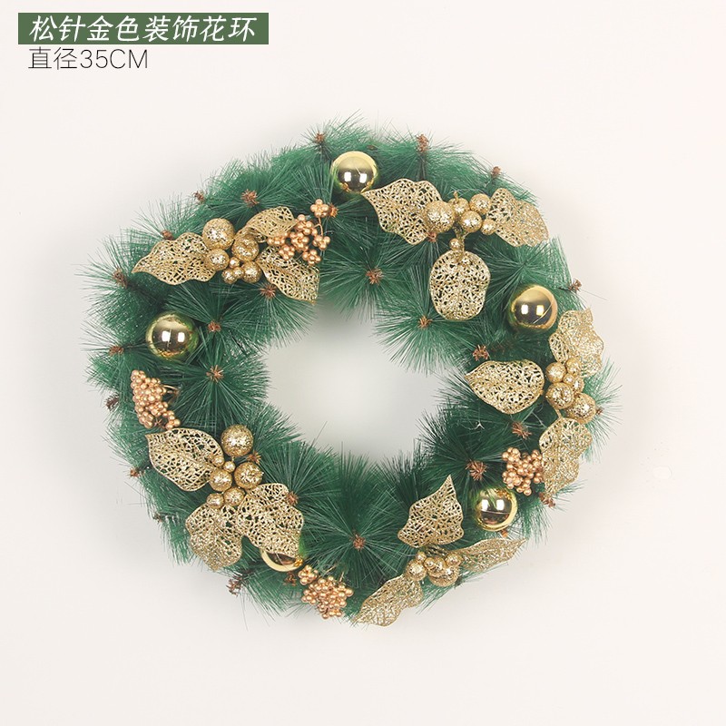 Aguja de pino dorado decorativo Garland