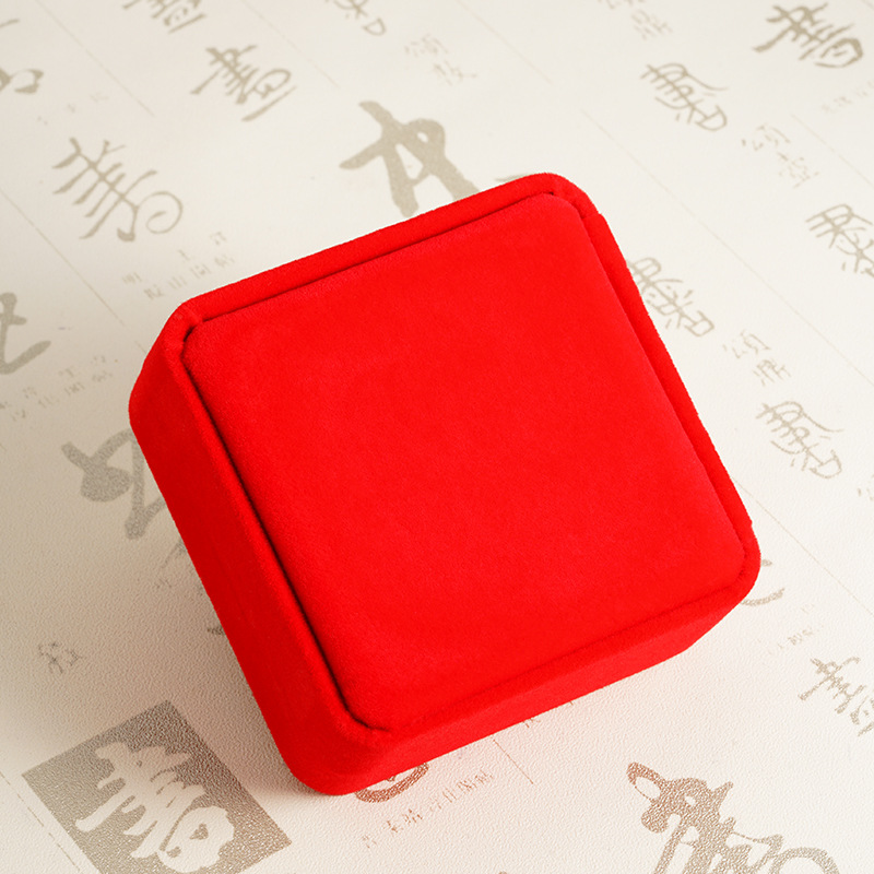 Caja de joyería de franela convexa redondeada, anillo, colgante, pulsera, caja de collar, caja de almacenamiento de joyería, caja de embalaje de regalo