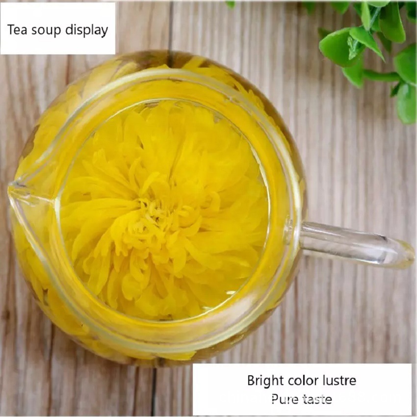 Golden Silk Chrysanthemum Tea Huang Ju Whole Flower Loose Herbal Tea 1 Piece Cup quality and texture