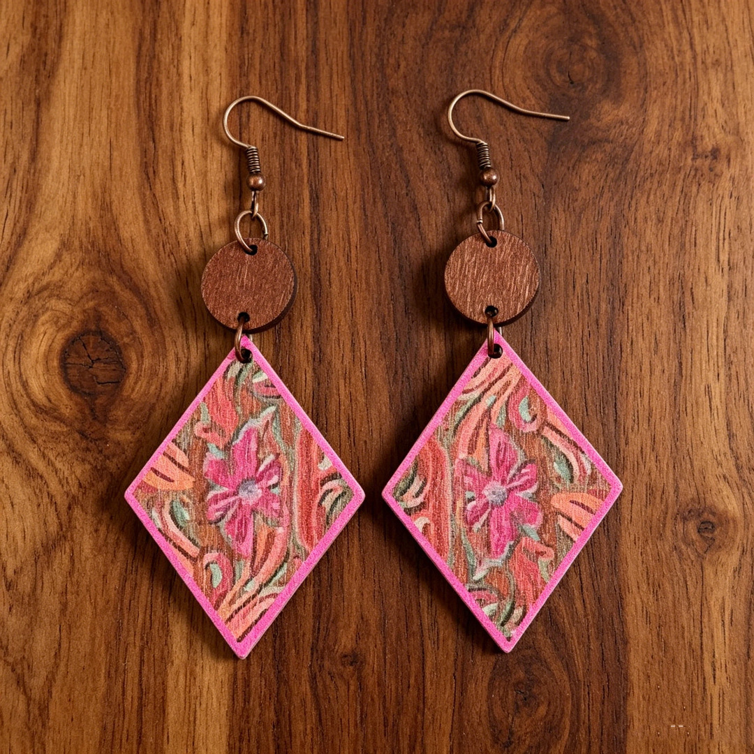 Bohemia estilo nacional pendientes rosa pendientes de mujer Yunnan Dali accesorios de viaje pendientes 2026 nuevo viaje