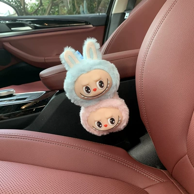 Cute Car Safety Plug Other Automotive Interior Supplies - labubu-green-pink-pair
