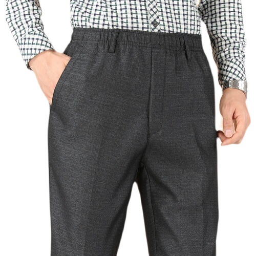 Father's casual pants for spring and autumn, unisex men's loose waist high-waisted deep crotch pants for autumn, grandpa's pants in large size