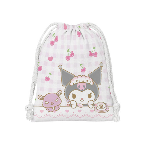Large-faced kid elastic cord cartoon small cloth bag student miscellaneous storage bag makeup bag portable toiletry bag