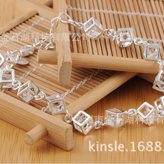 Silver Plated Cubic Zirconia Bracelet for Women