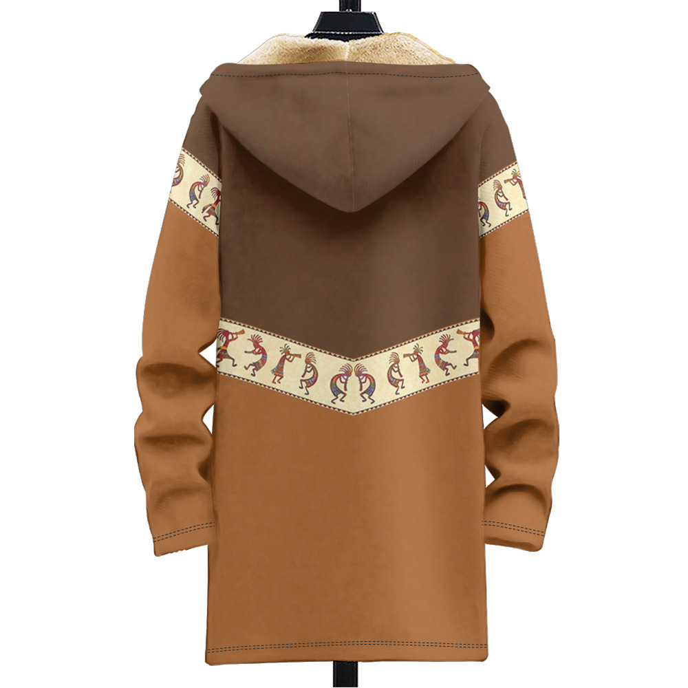 Men's autumn and winter multi pattern Christmas cotton jacket DIY with velvet 3D printing hooded cardigan zipper pocket_voghion.com