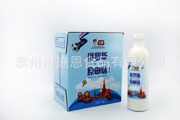 上首俄羅斯原味酸奶1L*6無菌冷灌