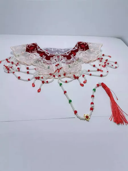 Red Hanfu Cloud Shoulder New Chinese New Year Festive Decoration Fake Collar Women's Tassel Dress Small Shawl