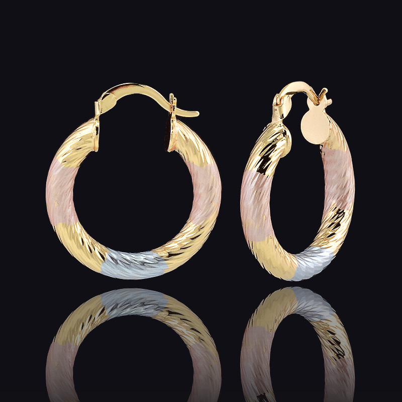 Copper, Brass Material 1 Pair Simple Style Classic Style Colorful Color Block Copper Brass Women's Earrings