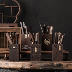 High-end Six Gentlemen Tea Set in Ebony Wood: Premium Tea Ceremony Accessories—Including Tea Tongs, Tea Knife, and Tea Spoon, Perfect for Tea Utensils and Extras
