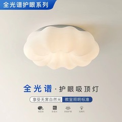 Creamy white ceiling light with full-spectrum pumpkin bedroom lamp, fluffy cloud modern minimalist master bedroom light, romantic room light