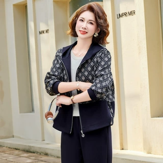 中年妈妈秋装时尚两件套40岁50洋气中老年女装春秋运动服休闲套装