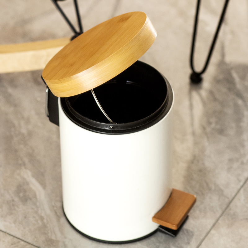 Basura grande creativa con tapa clasificación baño cocina sala de estar inodoro cubierta elástica impermeable Estilo nórdico cesta papel