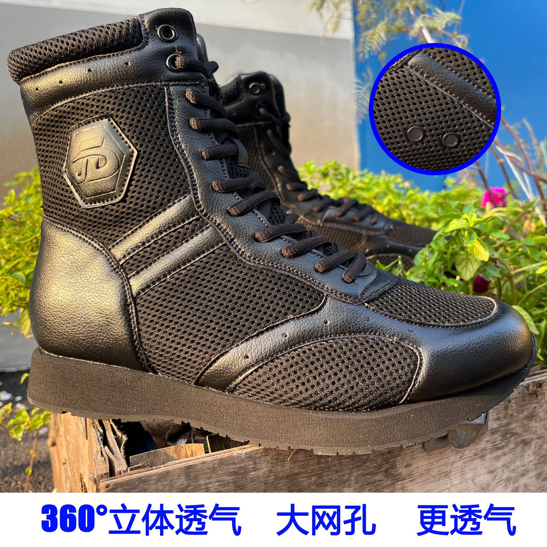Factory direct sales, dropshipping available. Summer breathable boots, outdoor hiking boots, black high-top boots, tactical boots.