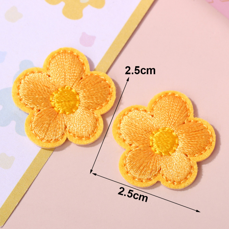 新鮮でかわいい小さな花の刺繍パッチステッカーミニカラーホットメルト接着剤刺繍ラベルバッグ靴と帽子装飾布ステッカー|undefined