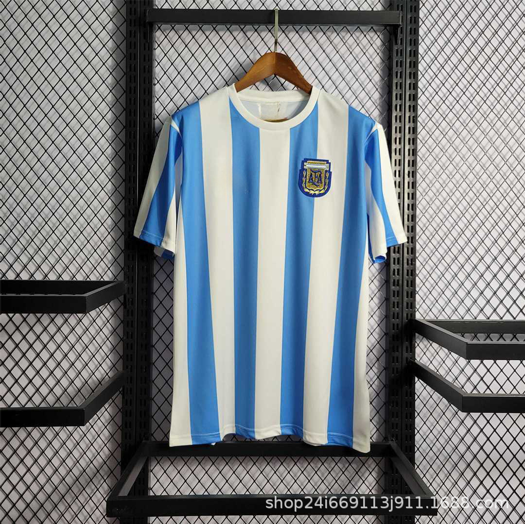 Camiseta de fútbol tailandesa retro Selección nacional Brasil Francia Argentina Portugal Camiseta de manga corta al por mayor Número de impresión