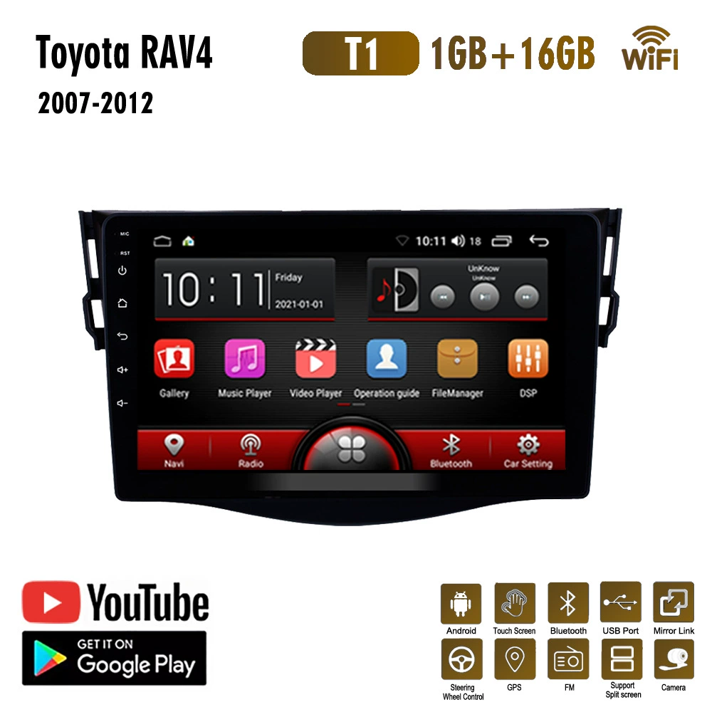 Подходящий для Toyota RAV4 2007-2012 автомобильный навигатор GPS на Android с Bluetooth задняя камера для изображения