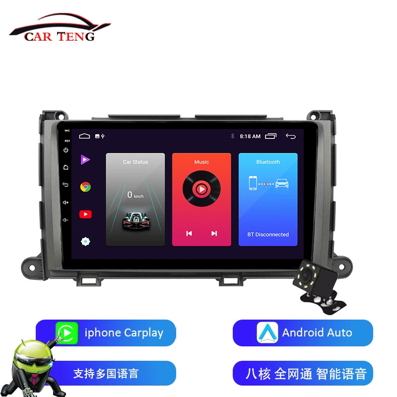 Для Toyota Sienna 2010–2014 Android навигация с большим экраном, Bluetooth, камера заднего вида, CarPlay