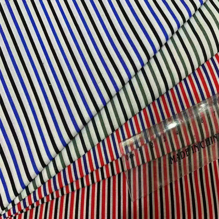 黑白条纹纯棉活性印花布 色织条子布 条纹衬衣裙装夏季面料