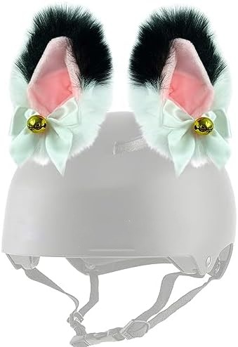 Auto Parts and Accessories – Motuoche Motorcycle Helmet - white-ears-black-tip-cat-ears-with-lights