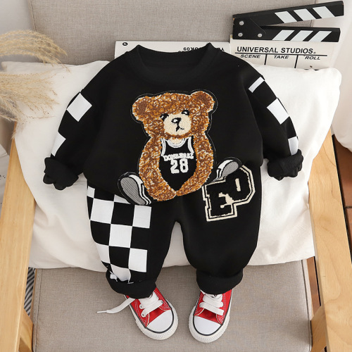 New Autumn Korean Style Boys Girls Baby Sweater Suits Western Style Autumn Clothes Children's Suits Small and Medium Children's Clothes