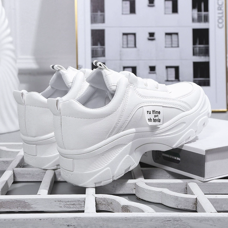 Спортивная обувь для пап, женская обувь, новинка, модная, увеличивающая рост, дышащая, стройнящая, 2022, весенне-осенняя Белая обувь, женская обувь