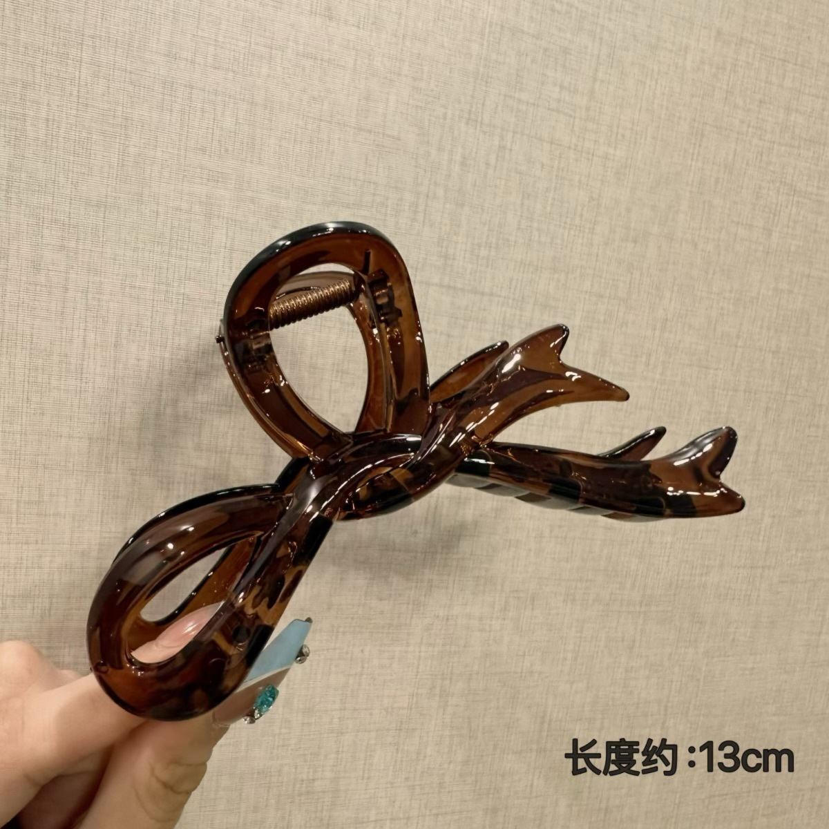 Glossy ribbon brown-13cm