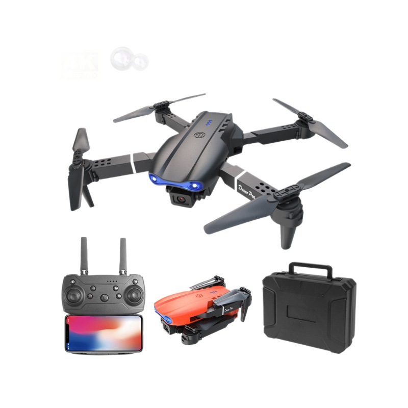 E99D iluminación de control remoto UAV HD doble cámara aérea cuadricóptero plegable avión modelo aéreo infantil