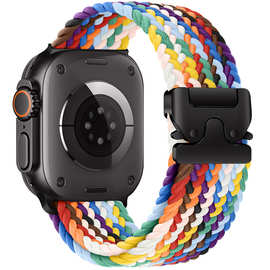 适用苹果iwatch手表带降落伞扣尼龙编织apple watchS10Ultra2表带