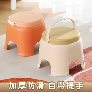 Cream-Style Small Stool for Home Use, Shoe-Changing Stool, Living Room Sofa Footstool, Coffee Table Small Low Stool, Small Chair, Durable