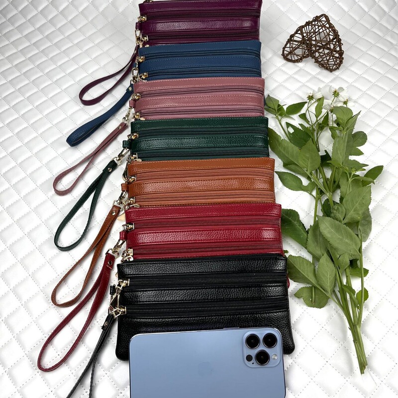 2024 New Model Factory Wholesale Large-Capacity Mobile Phone Bag for Women, Clutch Bag Cross-Border Soft Pu Long Wallet