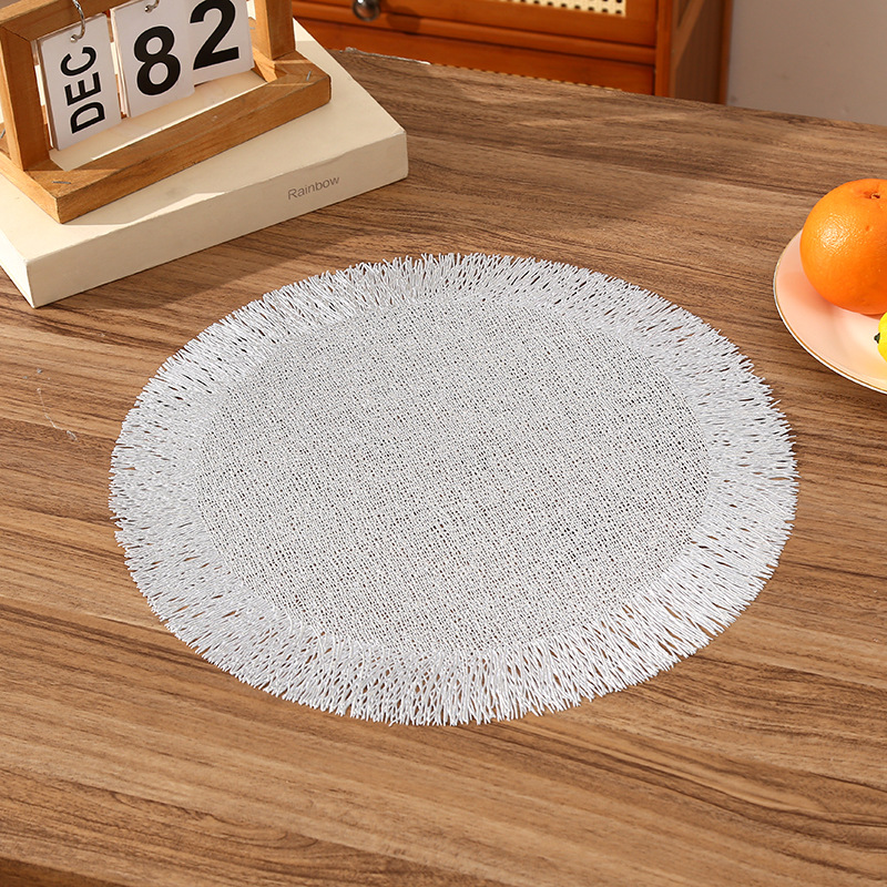 Alfombrilla de PVC redonda romántica francesa transfronteriza Alfombrilla de aislamiento de café Alfombrilla de aislamiento de restaurante de lujo ligero de alta calidad Alfombrilla impermeable