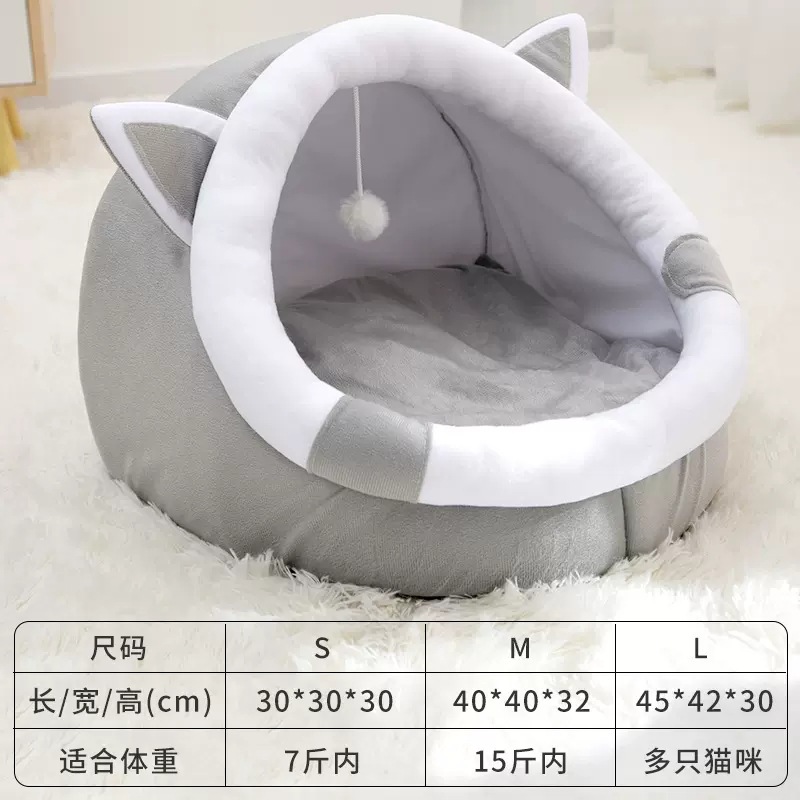 Gato Nido invierno cálido Internet Celebrity Four Seasons Universal Perrera invierno semi-cerrado mascota gato grande cama para dormir Casa Del Gato