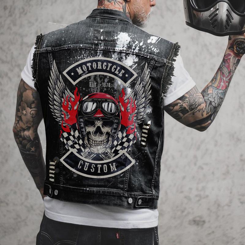 2148 Cross-Border Men's Motorcycle Vest Motorcycle Vest Sports Four-Season Casual Men's Clothing Sport/Gym Vest