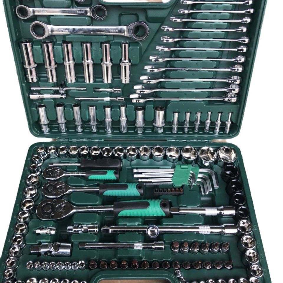 151-Piece Socket Wrench Tool Set, Universal Casing Ratchet Wrench, Car Repair, Machine Repair Combination Tool