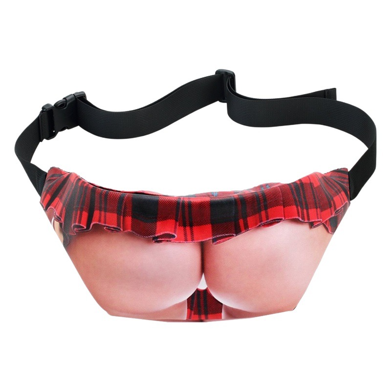 Dadbagw creative funny big belly waist bag anti-harassment beer belly waist bag pu belly leather waist bag