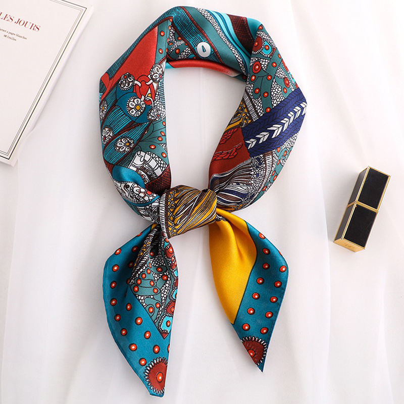 Small Square Scarf Women's 70x 70 Korean All-match Decorative Suit Shirt Professional Scarf Neck Thin Scarf