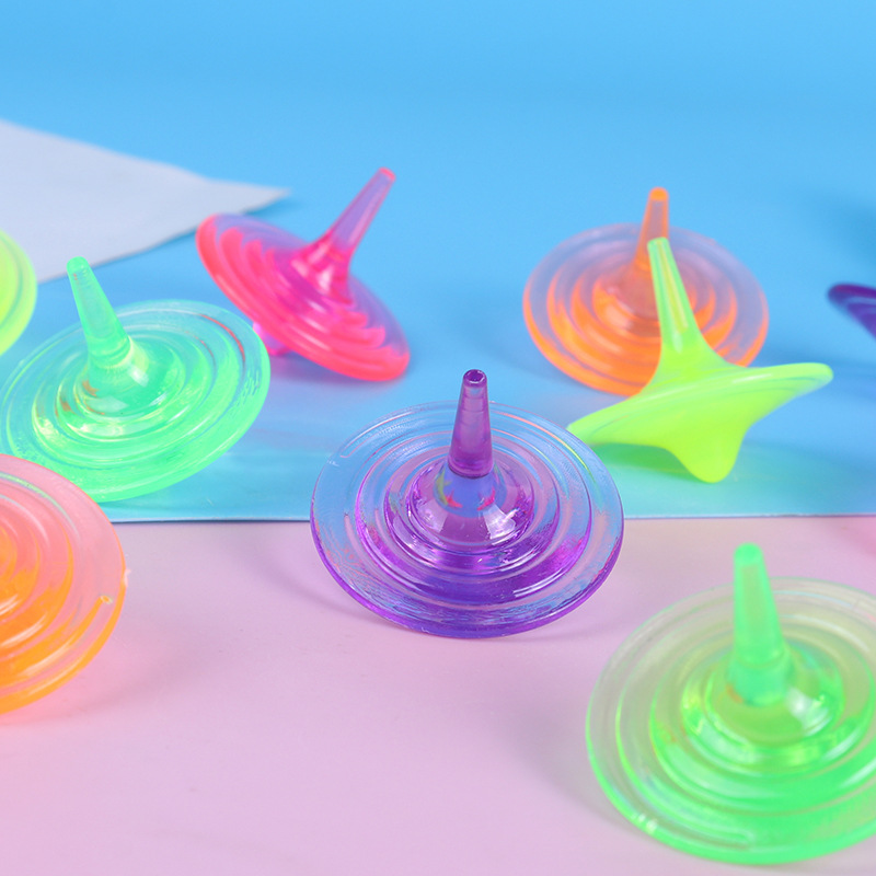 Nuevo cristal colorido giroscopio gema acrílico giroscopio juguete educativo jardín de infantes pequeño regalo puesto juguete