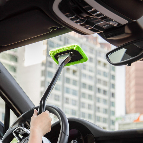 Car front windshield cleaning brush, vehicle dust remover, dehumidifier, car window scraper, dual-use multi-purpose cleaning wipe
