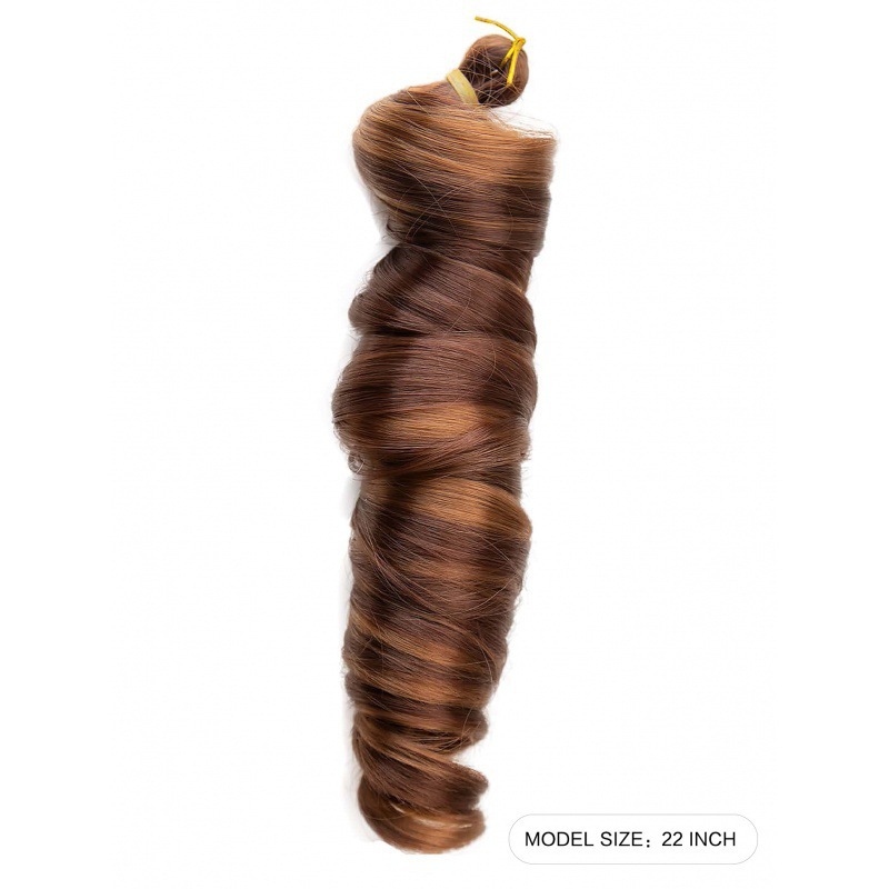 Peluca de trenzas francesas, trenzas de ganchillo con ondas sueltas francesas